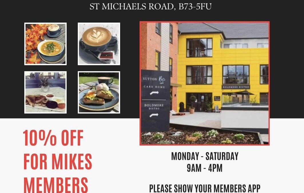 10% OFF AT BOLDMERE BISTRO